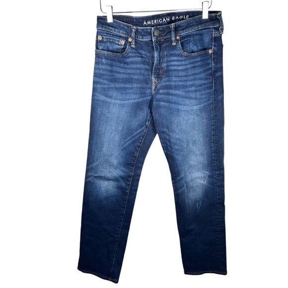 American Eagle Original Straight Size 32x 28 Men Straight Leg Jeans Casual Blue - Picture 1 of 4